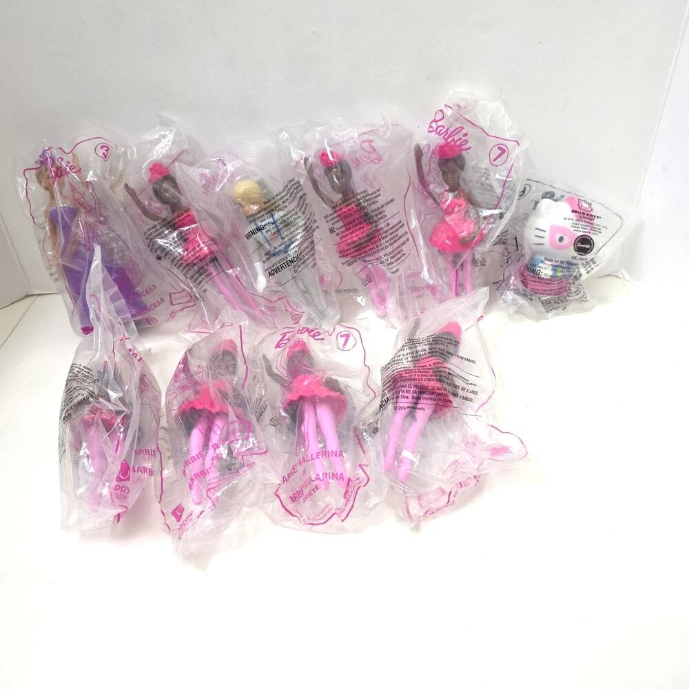 Lot Of 10 McDonald’s Toys 9 Barbie+ Hello Kitty